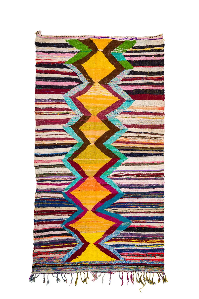 Moroccan Berber rug Boucherouite 150 x 285 cm