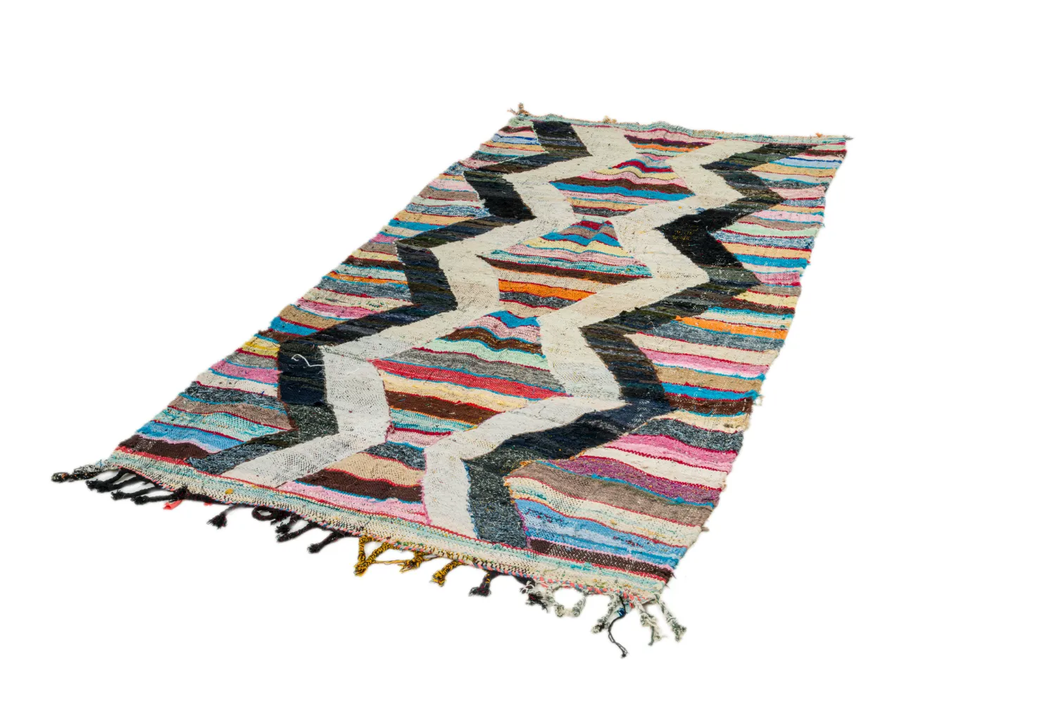 Moroccan Berber rug Boucherouite 125 x 265 cm