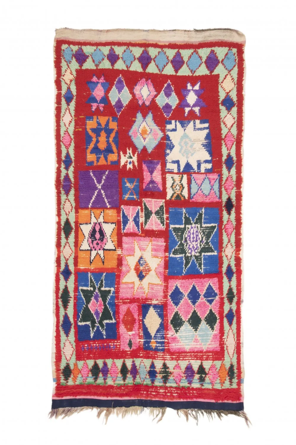Moroccan Berber rug Boucherouite 210 x 125 cm