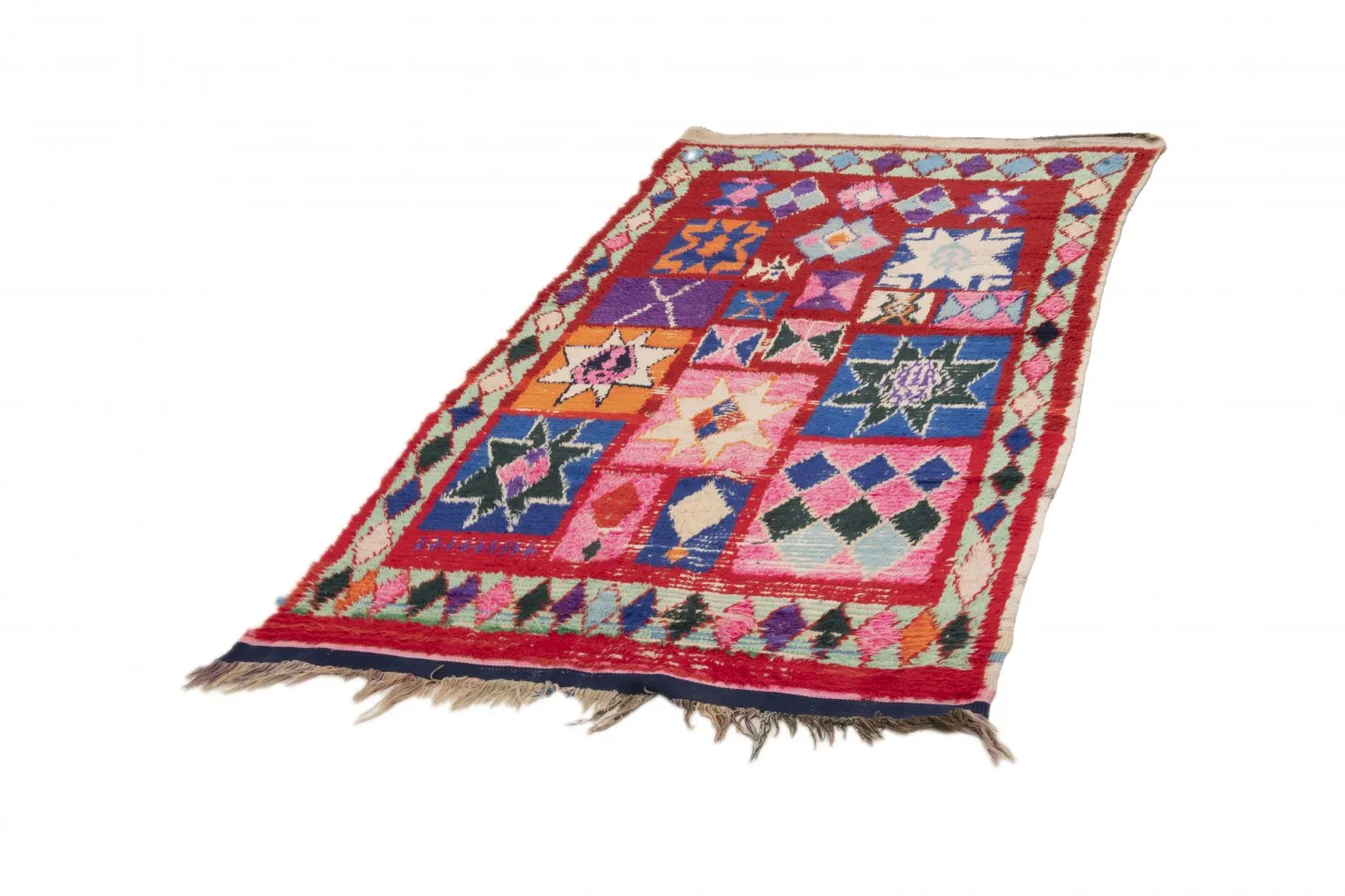 Moroccan Berber rug Boucherouite 210 x 125 cm