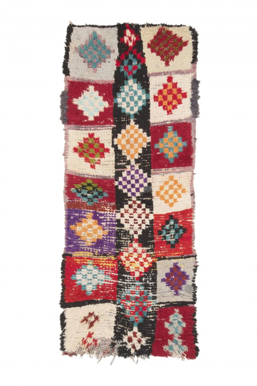 Moroccan Berber rug Boucherouite 200 x 85 cm