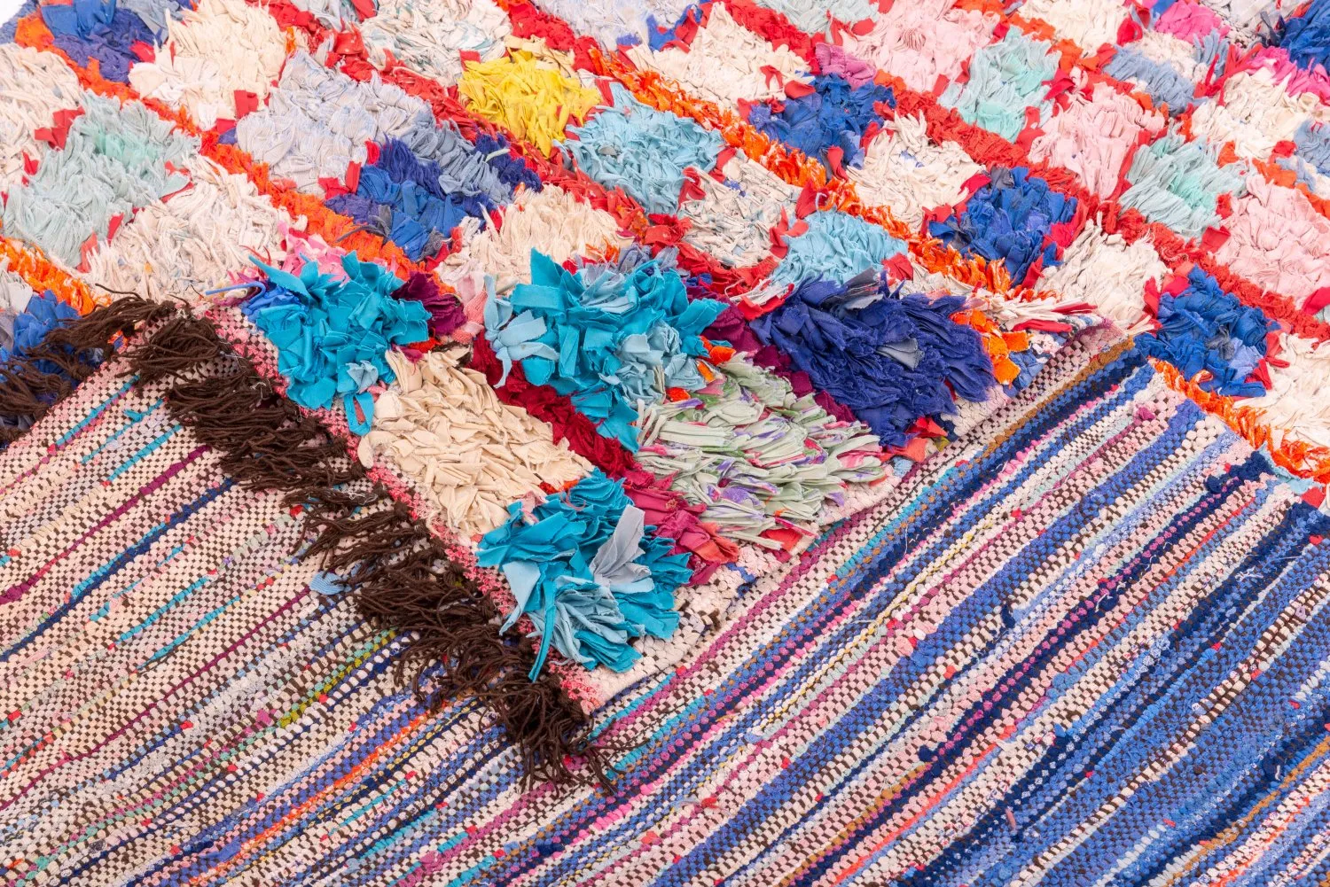 Moroccan Berber rug Boucherouite 195 x 130 cm