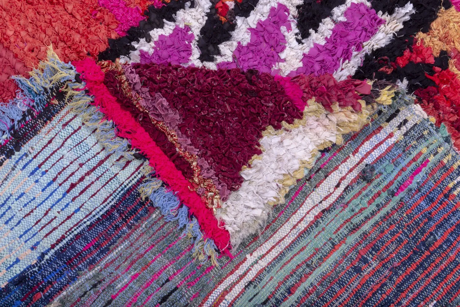 Moroccan Berber rug Boucherouite 230 x 140 cm
