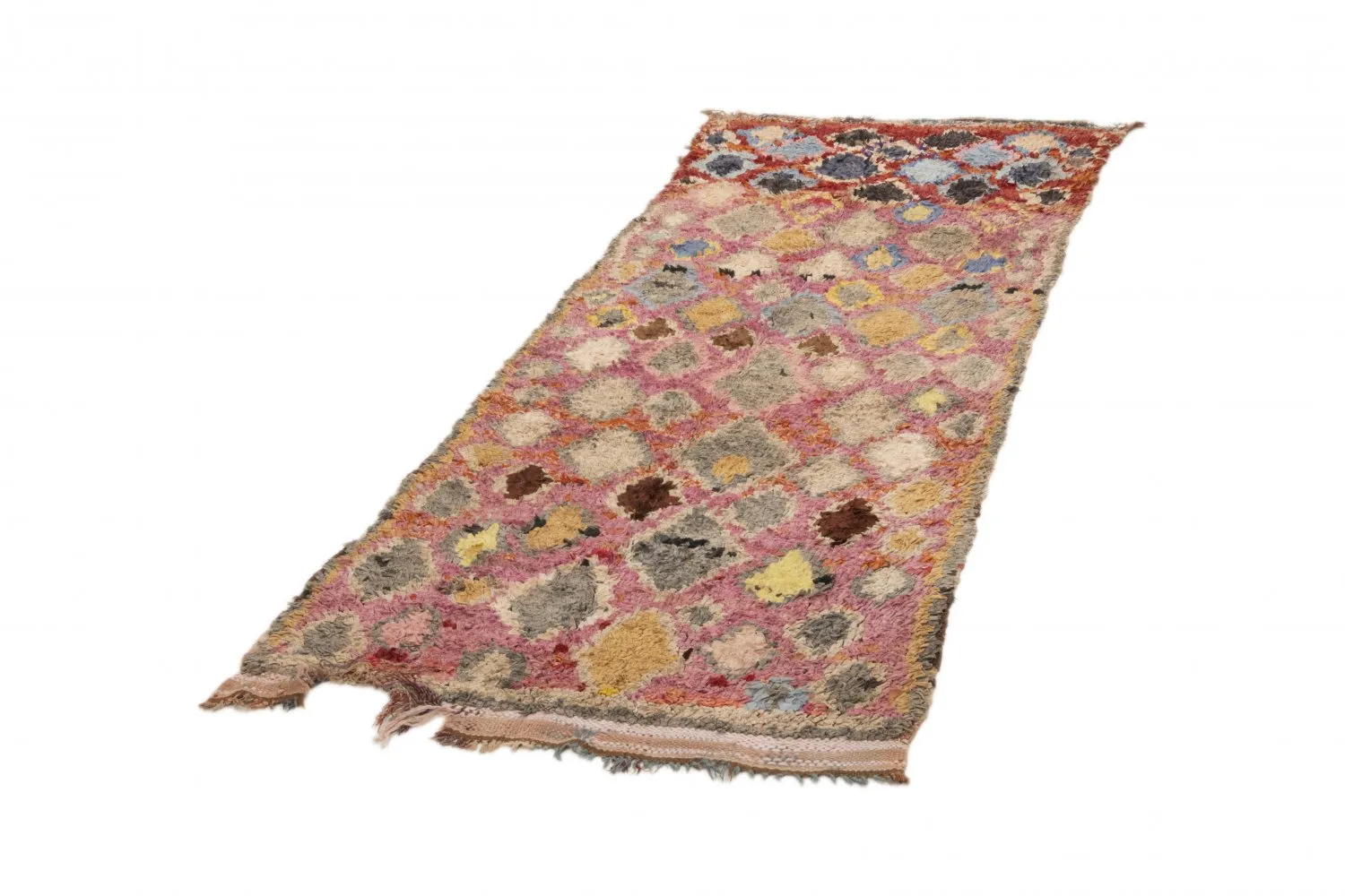 Moroccan Berber rug Boucherouite 255 x 100 cm