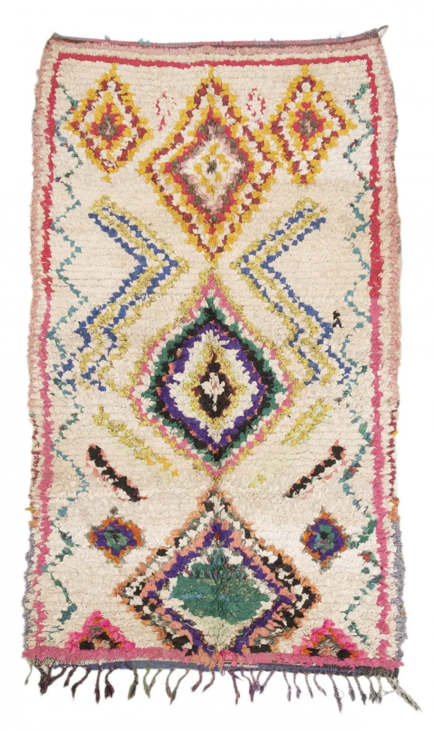Moroccan Berber rug Boucherouite 210 x 125 cm