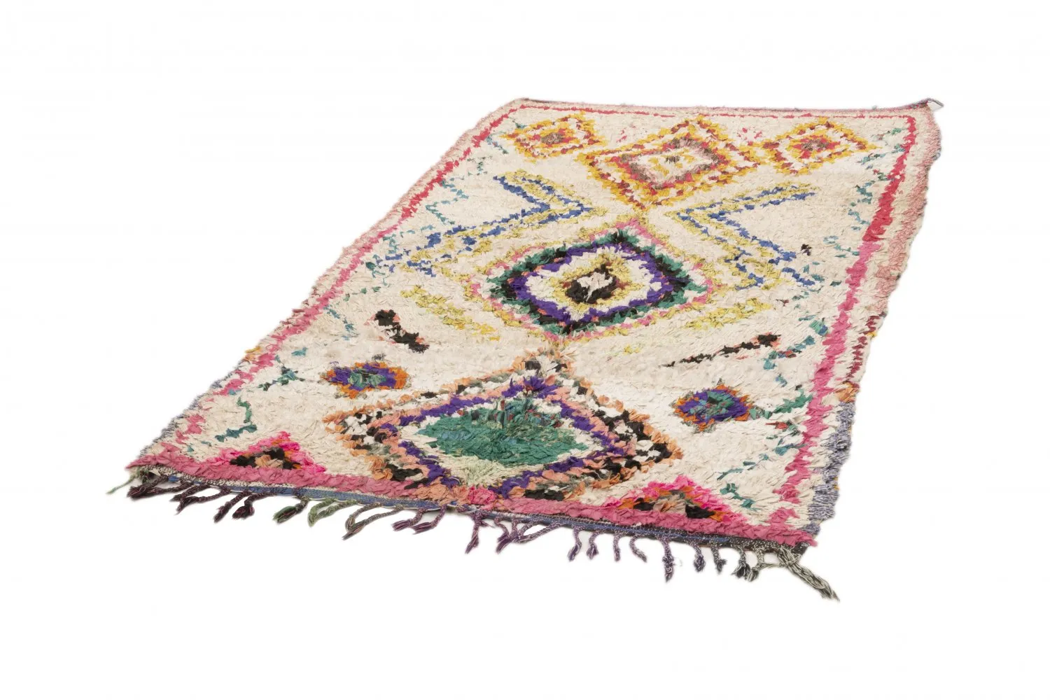 Moroccan Berber rug Boucherouite 210 x 125 cm