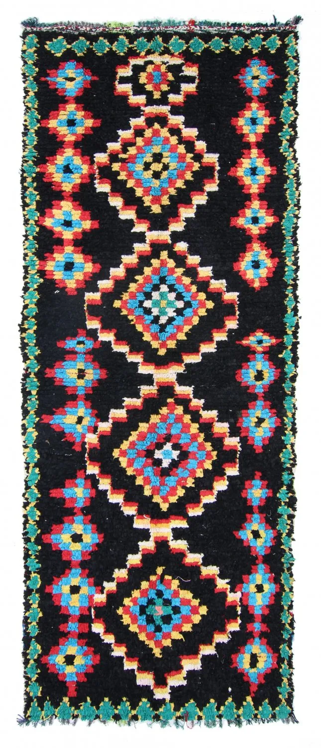 Moroccan Berber rug Boucherouite 370 x 145 cm