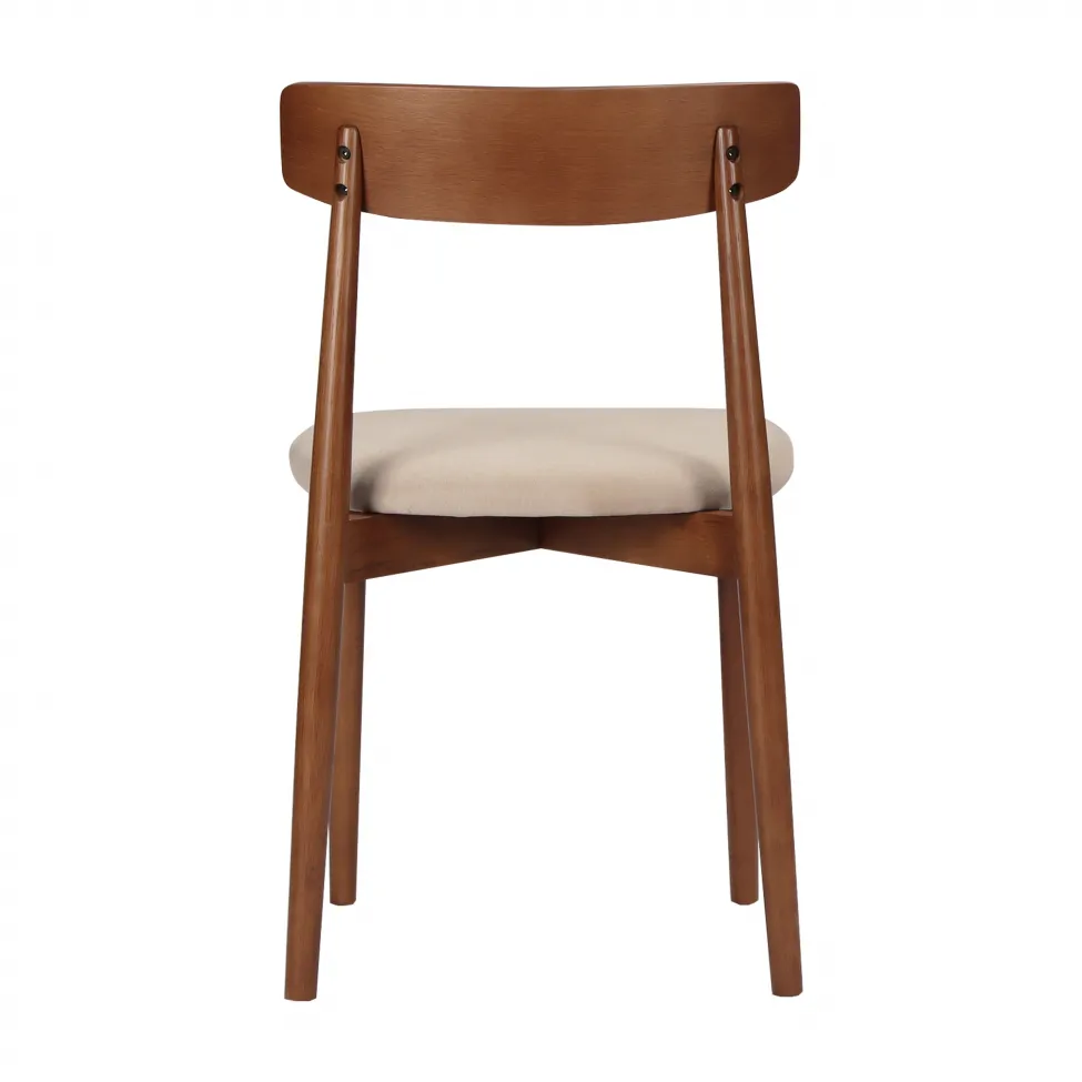 Chair - Ystad (walnut/beige) - 2 pcs