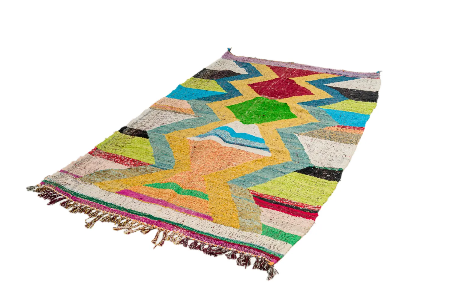 Moroccan Berber rug Boucherouite 125 x 230 cm