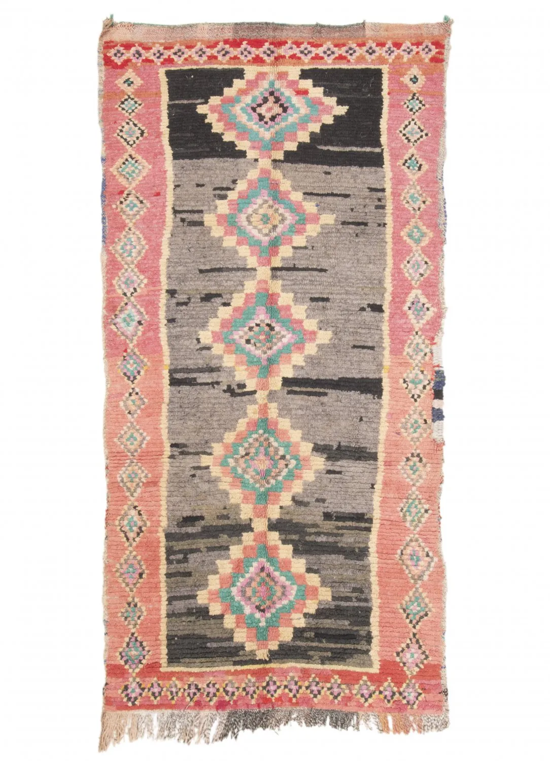 Moroccan Berber rug Boucherouite 225 x 105 cm
