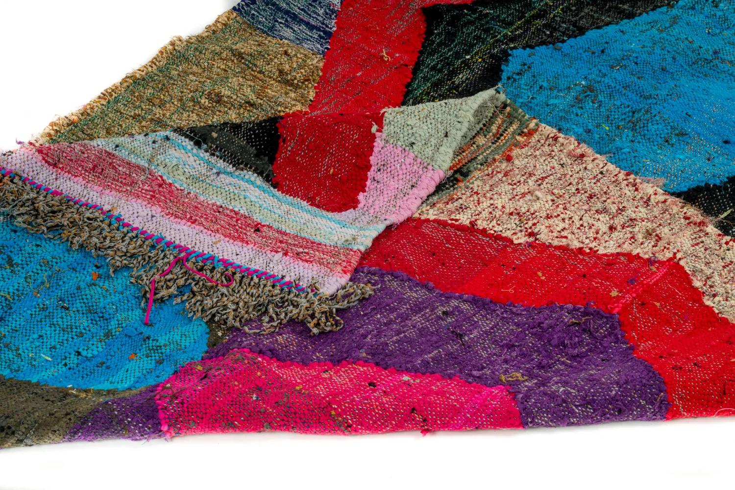 Moroccan Berber rug Boucherouite 125 x 235 cm