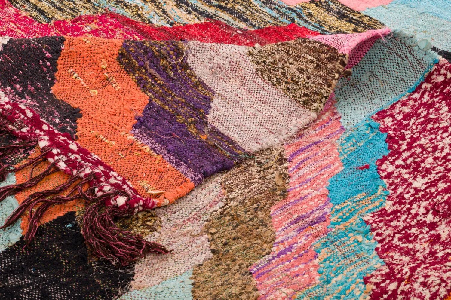 Moroccan Berber rug Boucherouite 125 x 250 cm