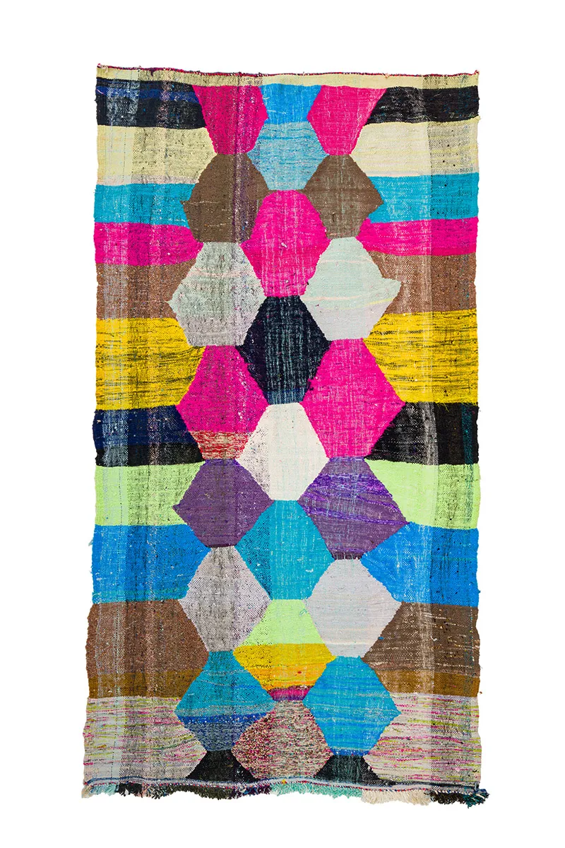 Moroccan Berber rug Boucherouite 150 x 285 cm