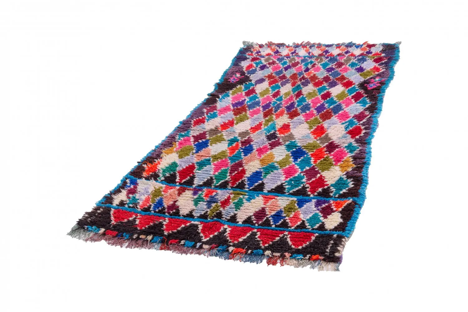 Moroccan Berber rug Boucherouite 225 x 105 cm