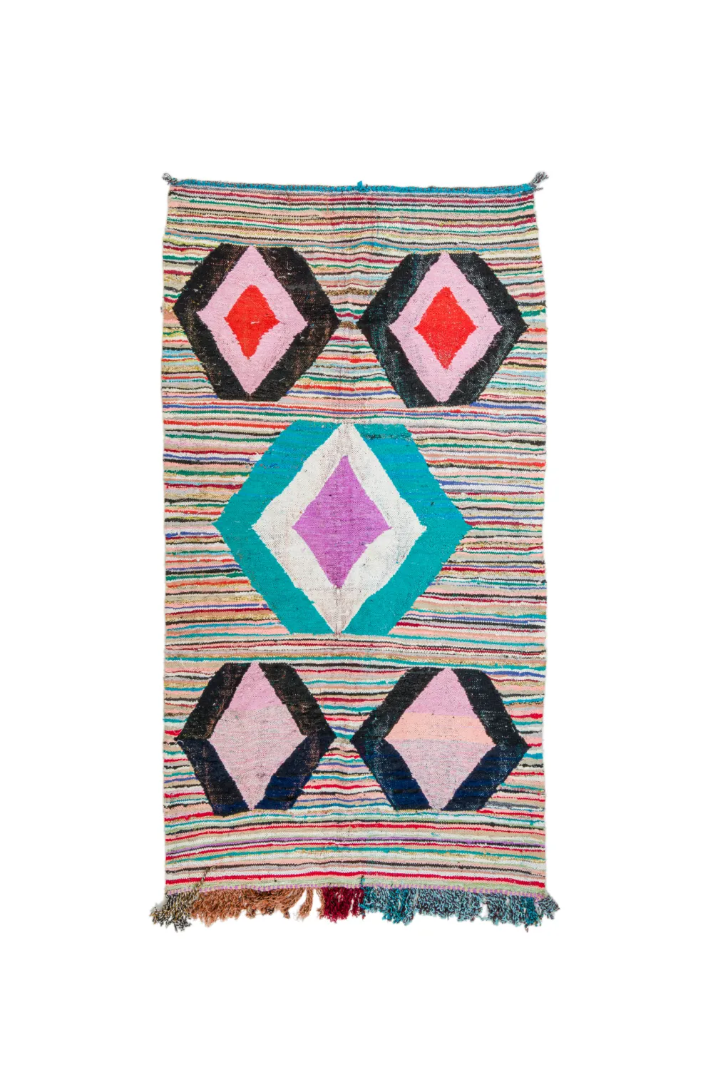 Moroccan Berber rug Boucherouite 140 x 255 cm