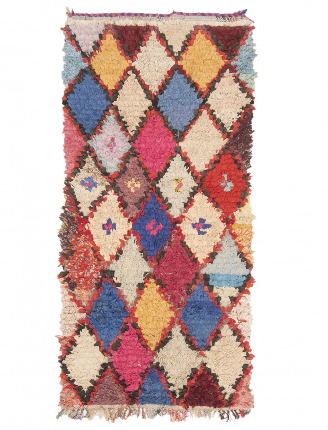 Moroccan Berber rug Boucherouite 210 x 95 cm