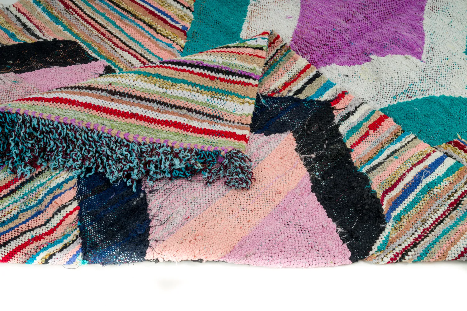 Moroccan Berber rug Boucherouite 140 x 255 cm