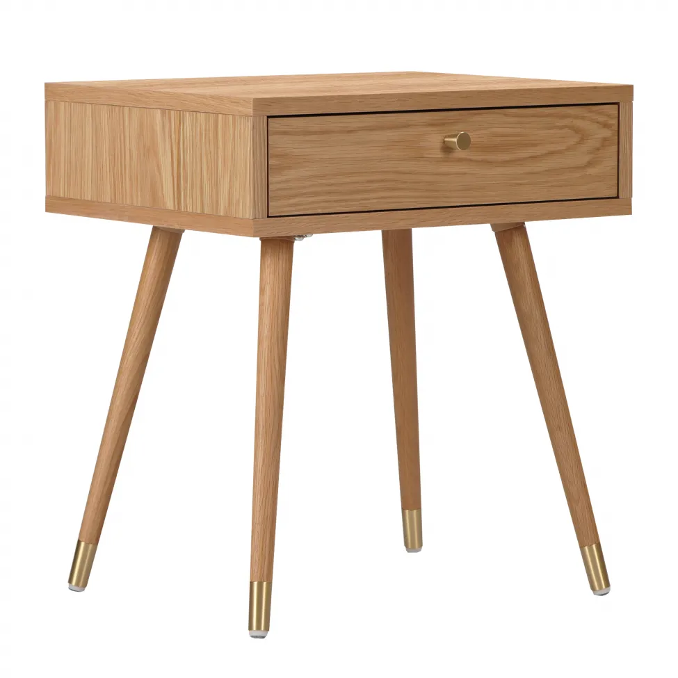 Bedside Table - Prime (oak/brass)