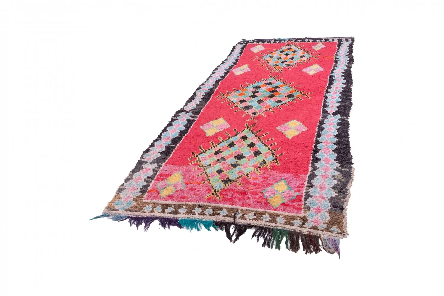 Moroccan Berber rug Boucherouite 325 x 145 cm