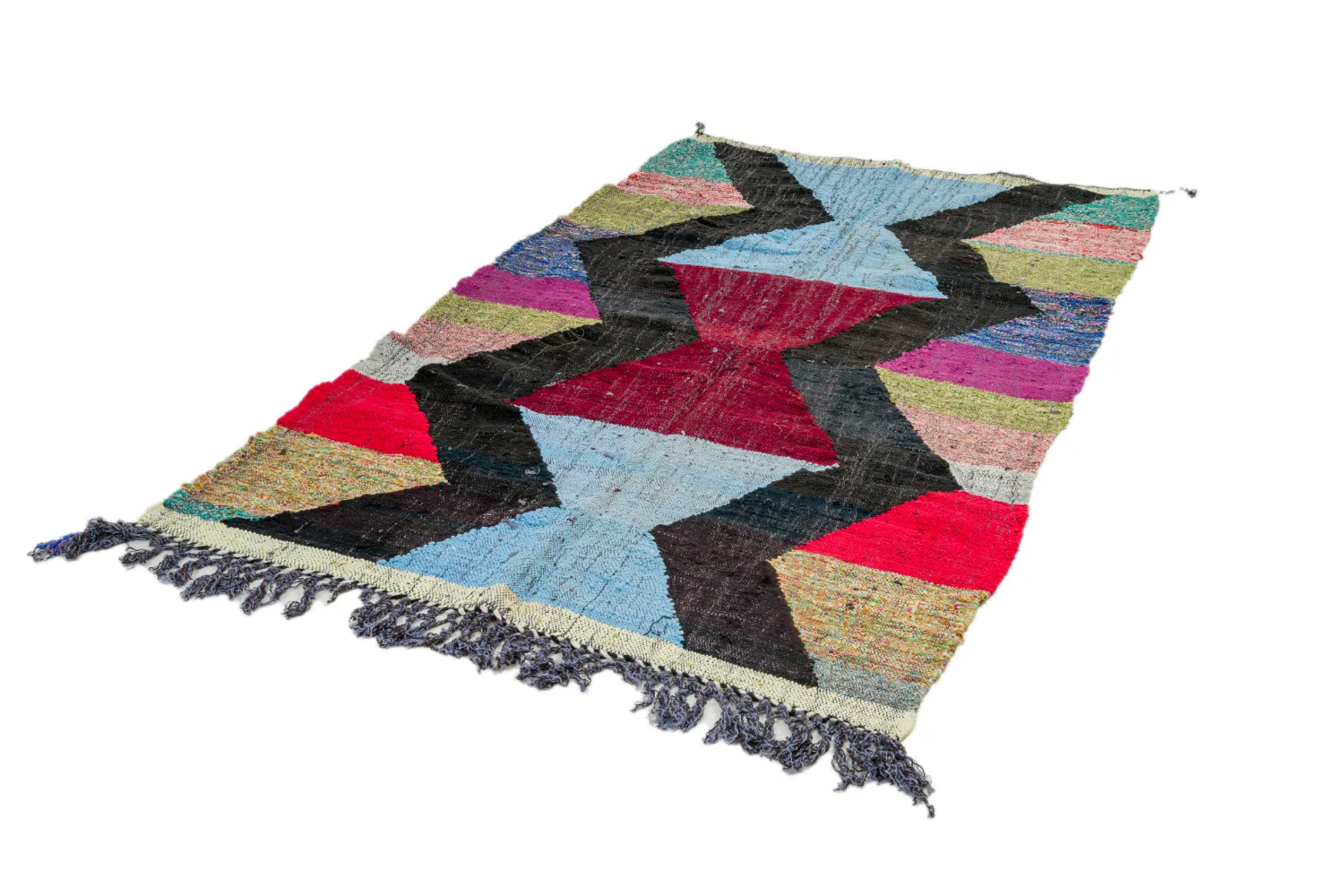 Moroccan Berber rug Boucherouite 135 x 240 cm
