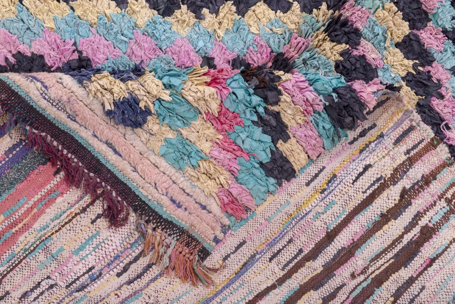 Moroccan Berber rug Boucherouite 240 x 140 cm