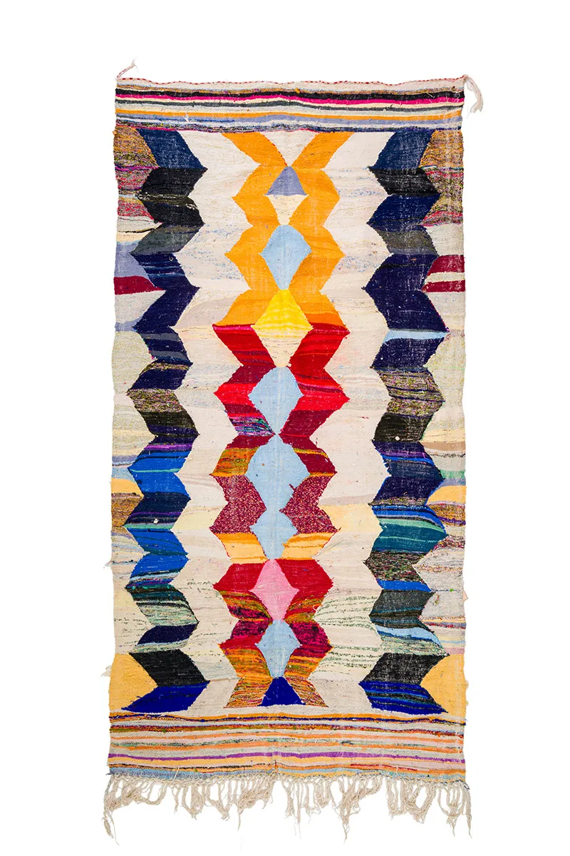 Moroccan Berber rug Boucherouite 155 x 325 cm