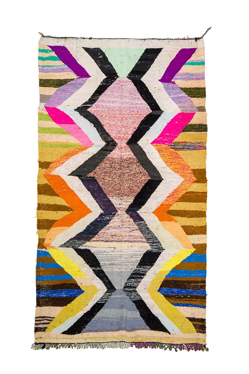 Moroccan Berber rug Boucherouite 155 x 275 cm