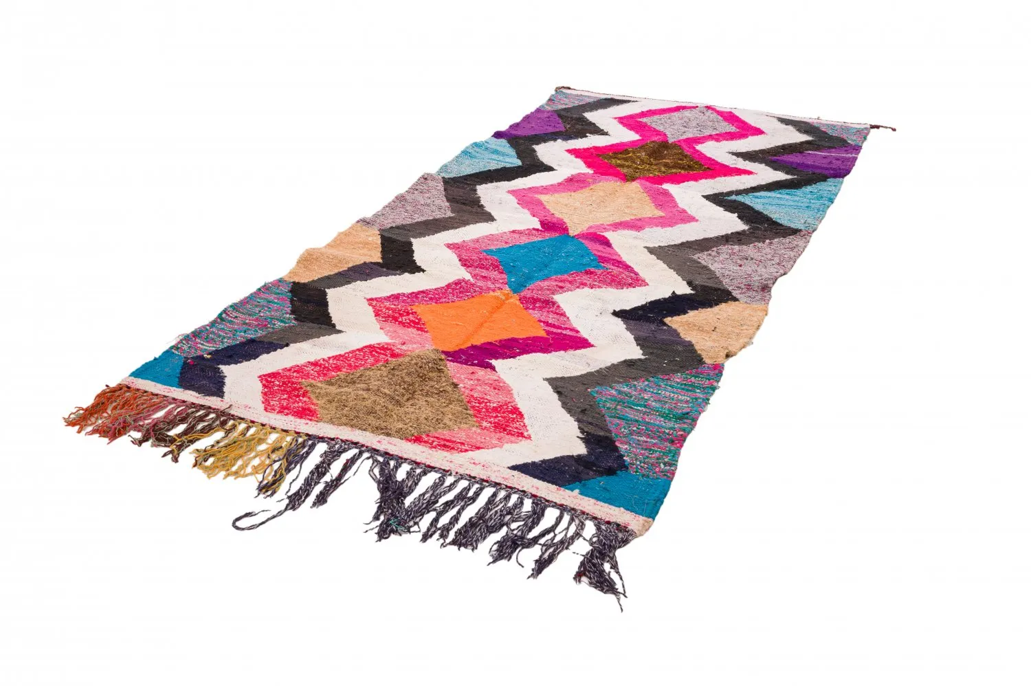 Moroccan Berber rug Boucherouite 120 x 265 cm