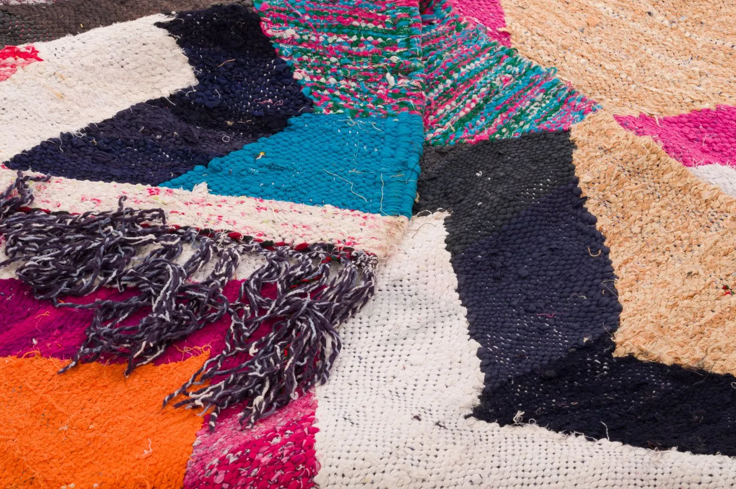 Moroccan Berber rug Boucherouite 120 x 265 cm