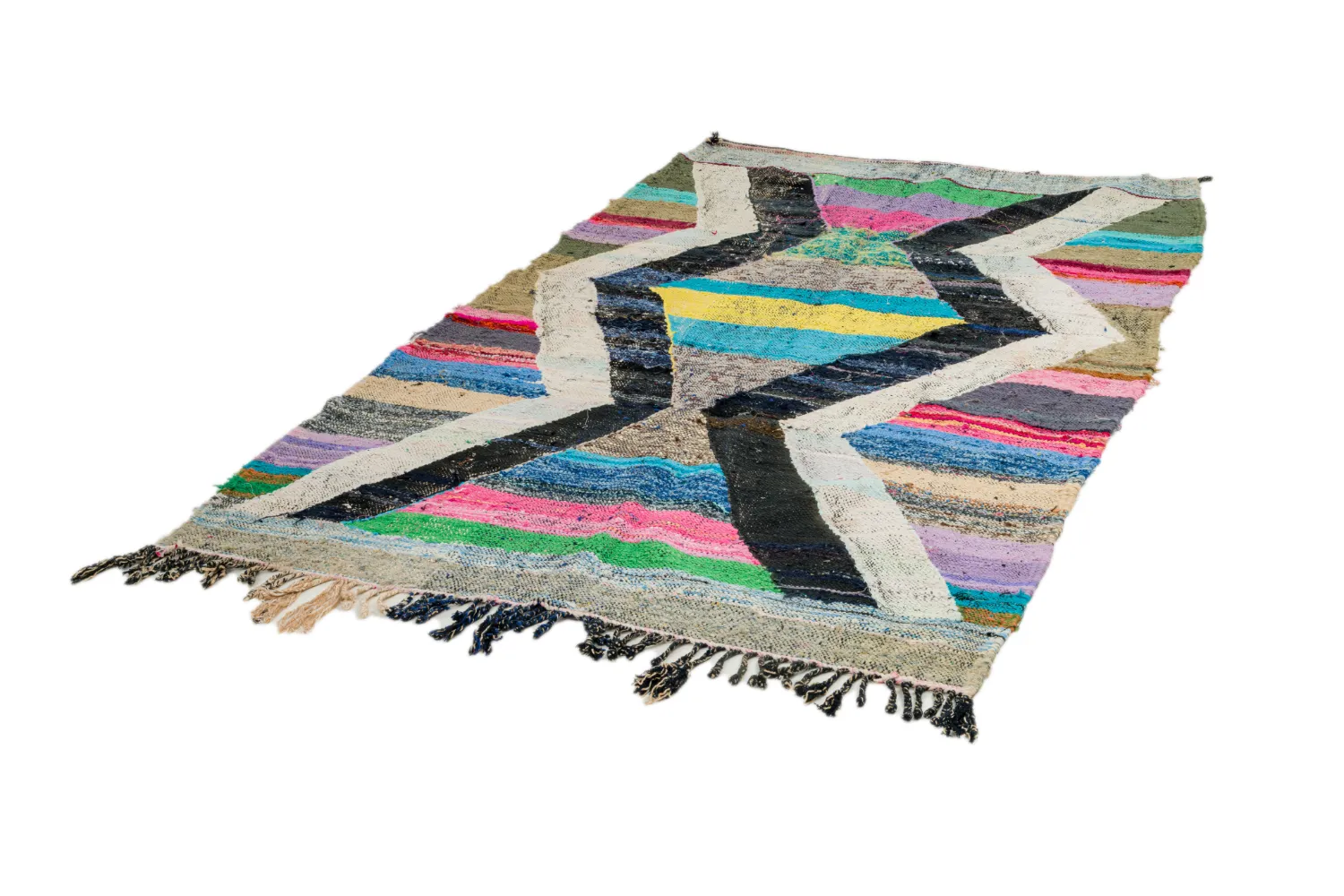 Moroccan Berber rug Boucherouite 130 x 220 cm