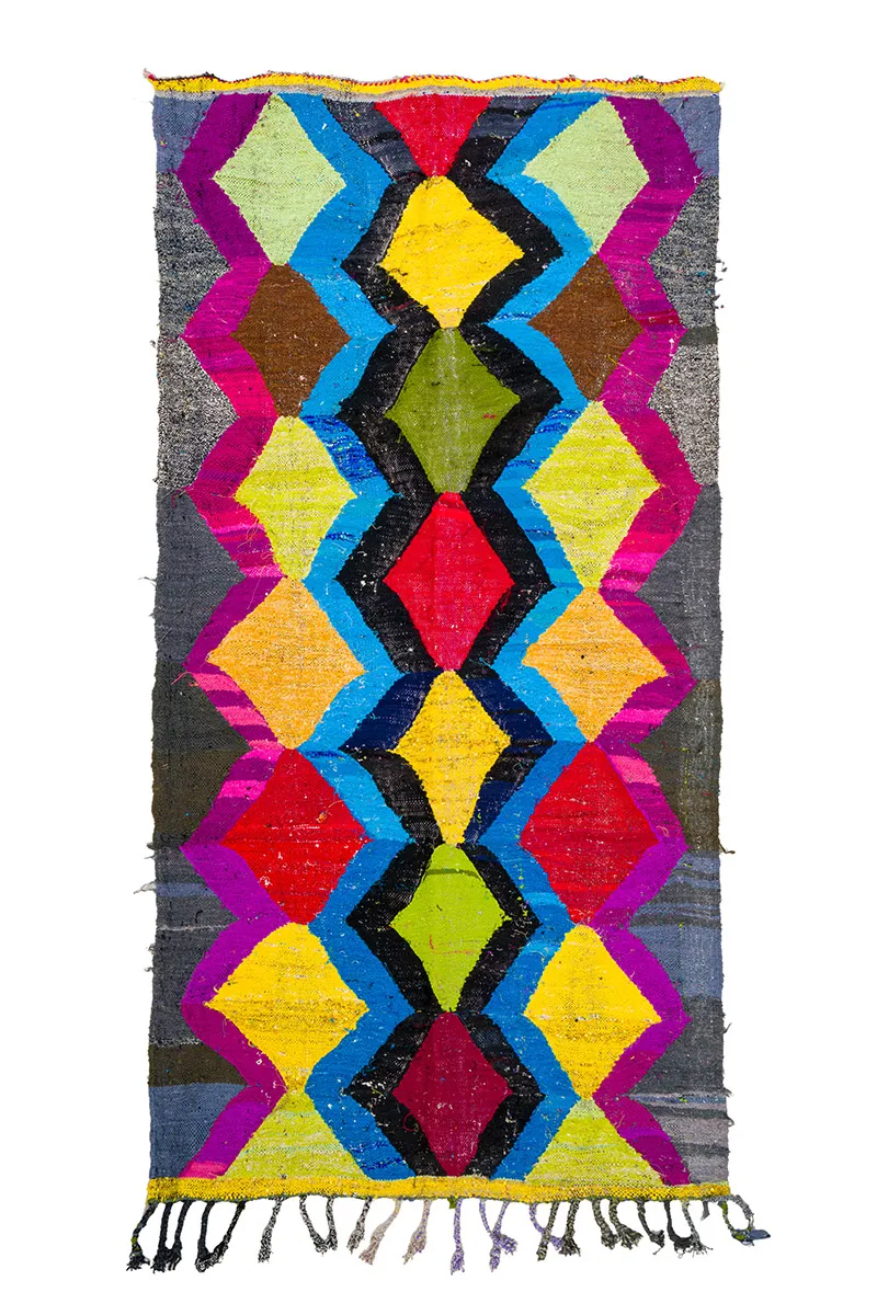 Moroccan Berber rug Boucherouite 140 x 275 cm