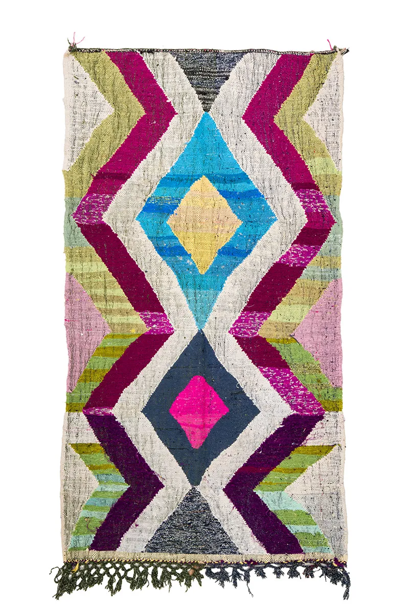 Moroccan Berber rug Boucherouite 130 x 240 cm