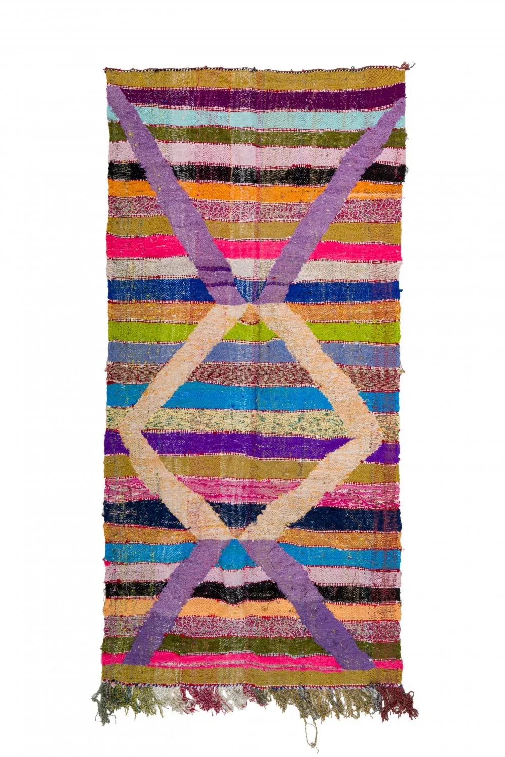 Moroccan Berber rug Boucherouite 125 x 265 cm