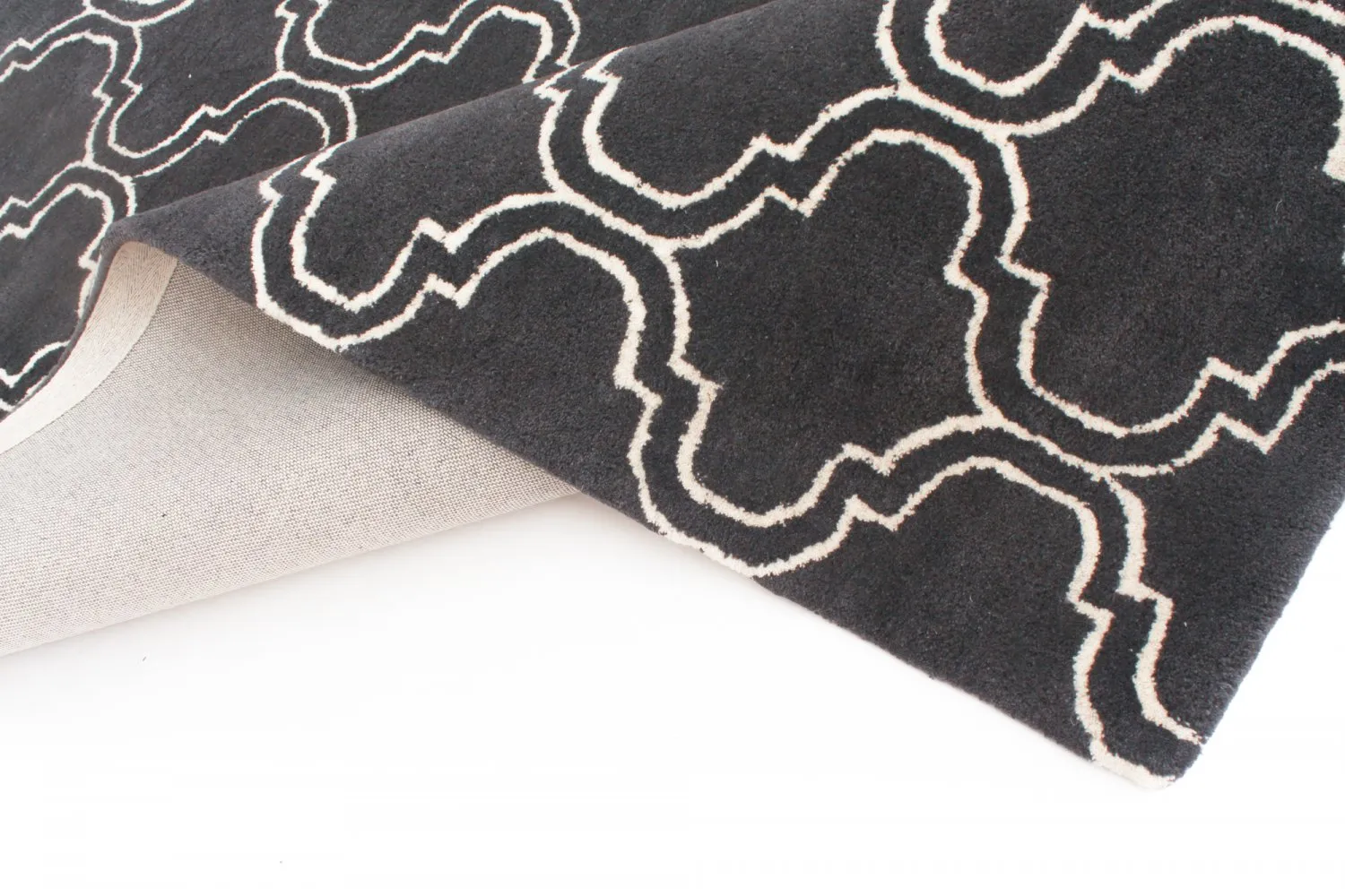 Wool rug - Korinth (dark grey)