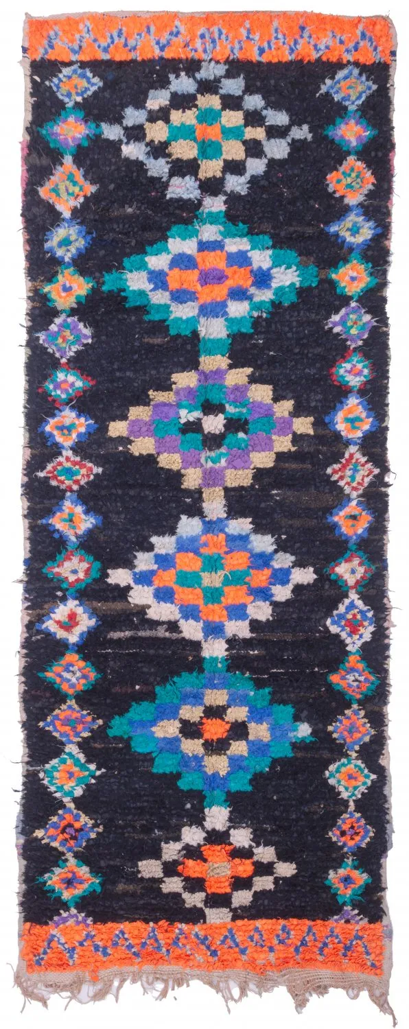 Moroccan Berber rug Boucherouite 330 x 115 cm