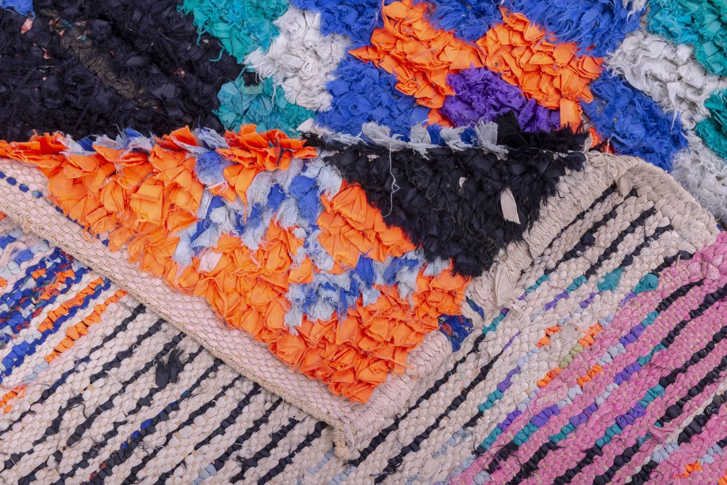 Moroccan Berber rug Boucherouite 330 x 115 cm