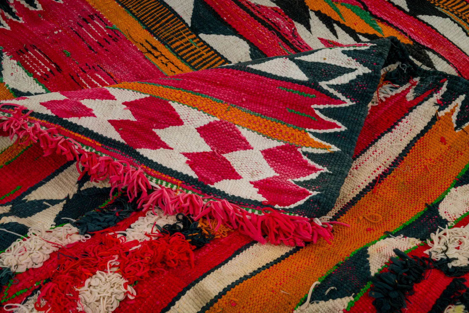 Moroccan Berber rug Boucherouite 150 x 365 cm