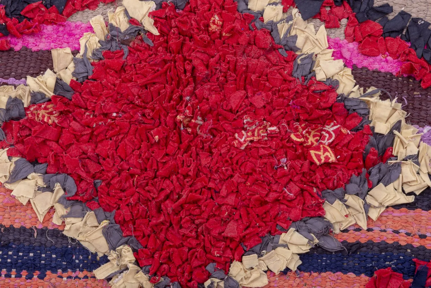 Moroccan Berber rug Boucherouite 210 x 130 cm