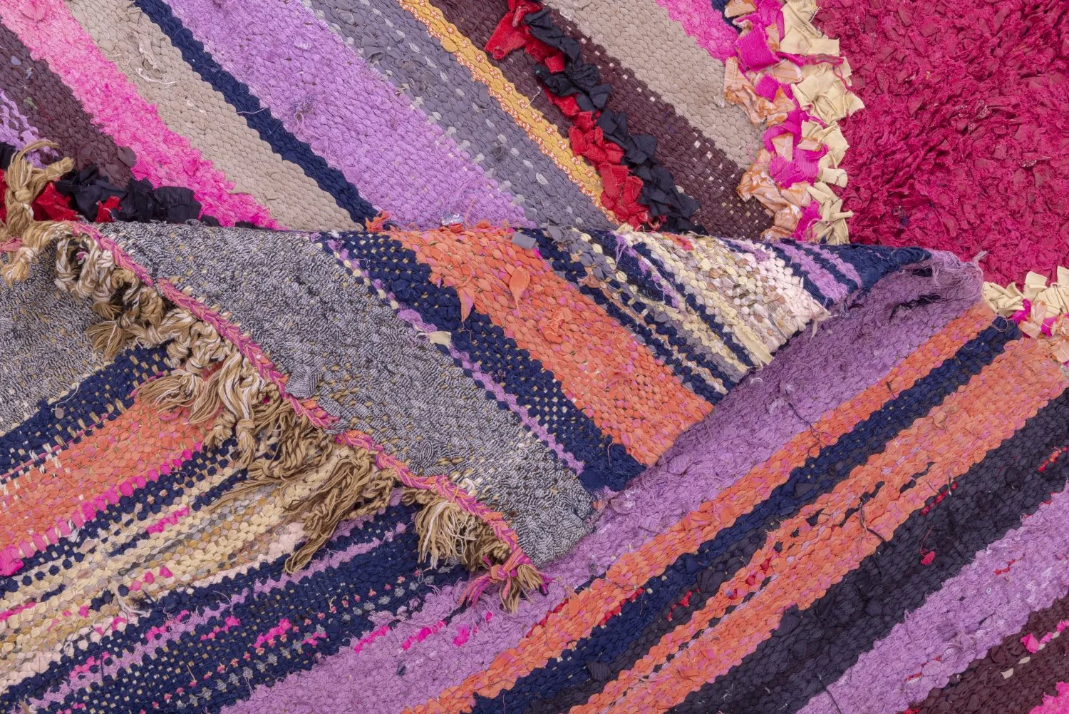 Moroccan Berber rug Boucherouite 210 x 130 cm