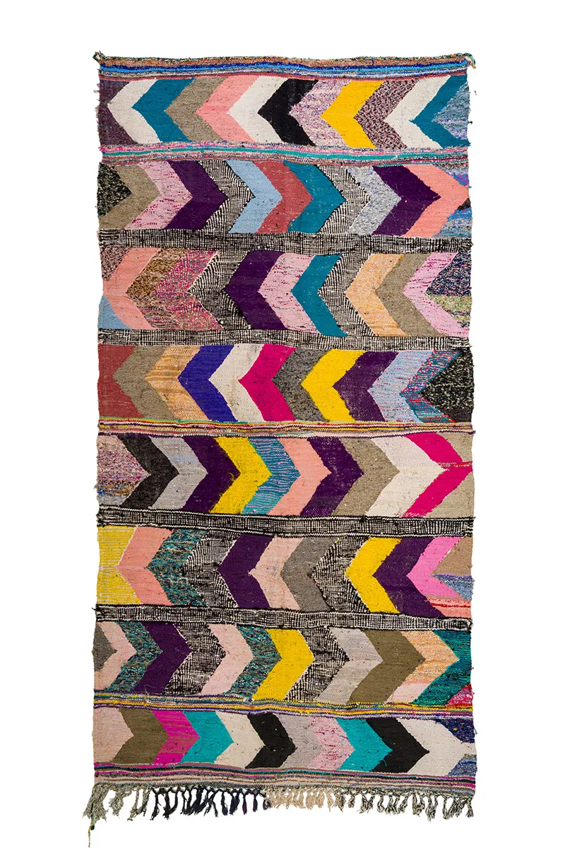 Moroccan Berber rug Boucherouite 160 x 325 cm