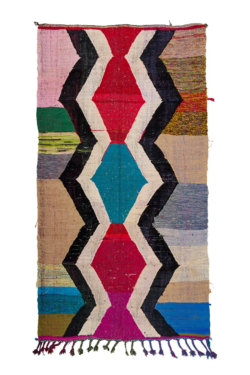 Moroccan Berber rug Boucherouite 145 x 265 cm