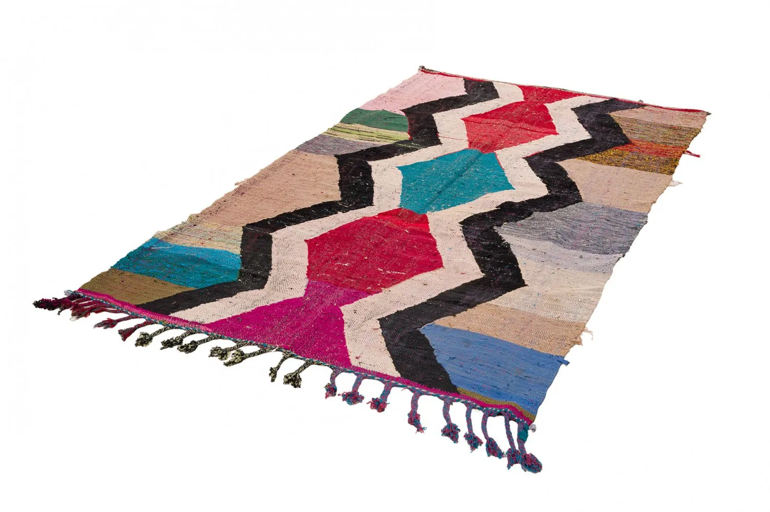Moroccan Berber rug Boucherouite 145 x 265 cm