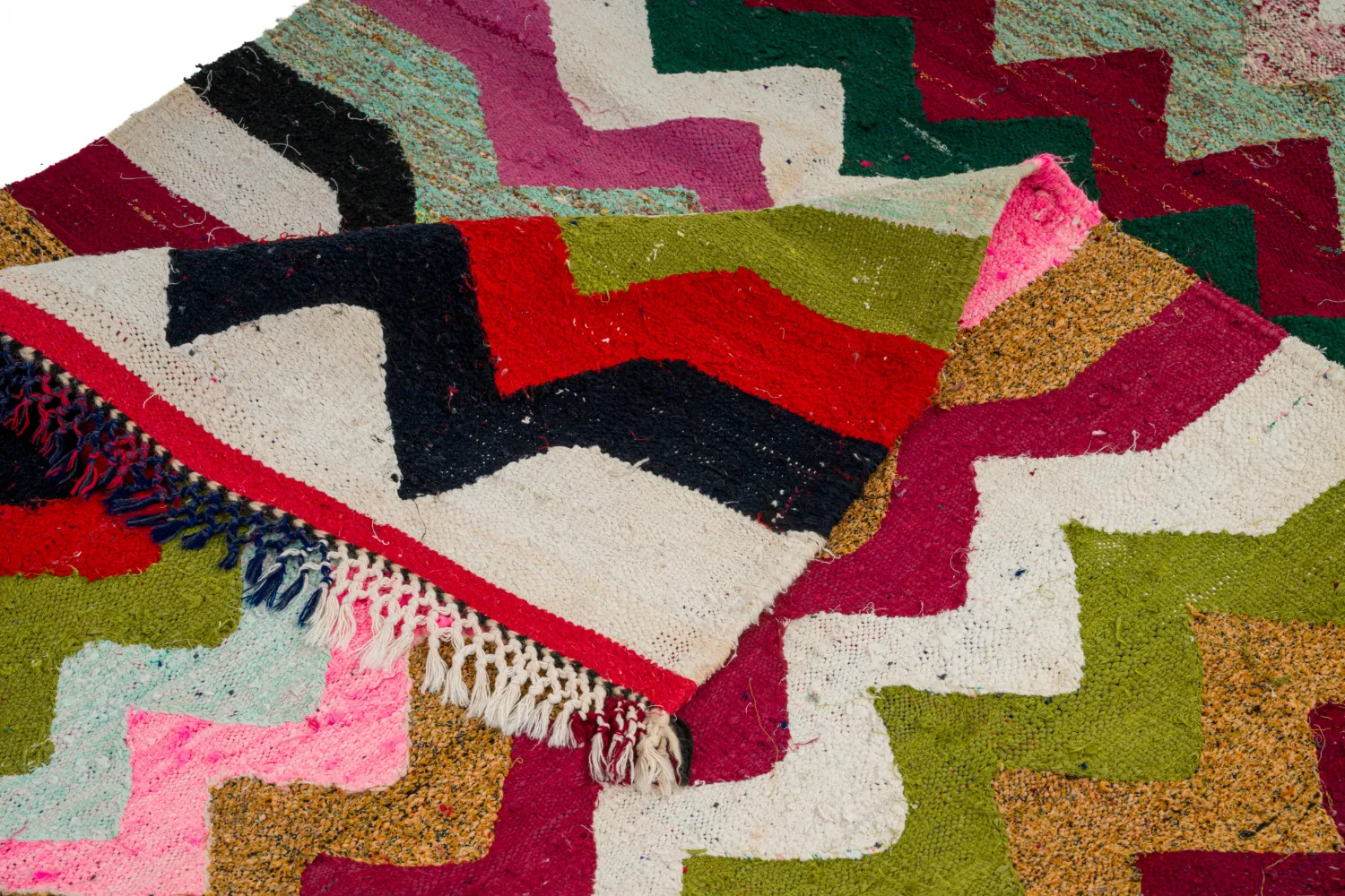 Moroccan Berber rug Boucherouite 120 x 235 cm