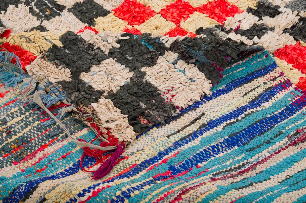 Moroccan Berber rug Boucherouite 360 x 125 cm