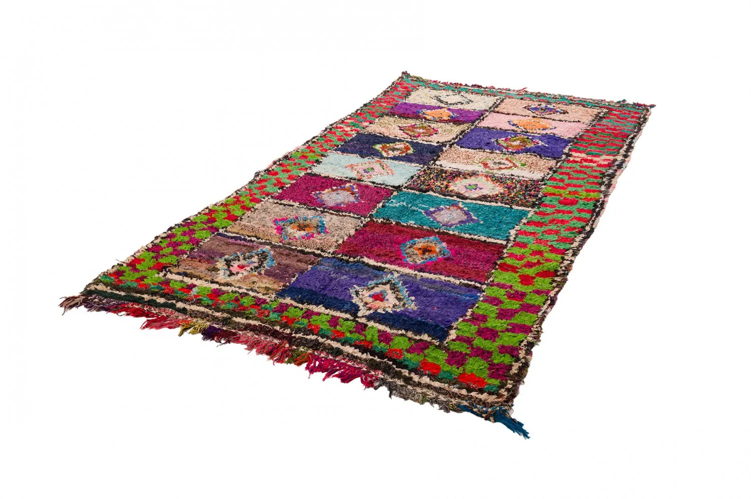 Moroccan Berber rug Boucherouite 145 x 305 cm