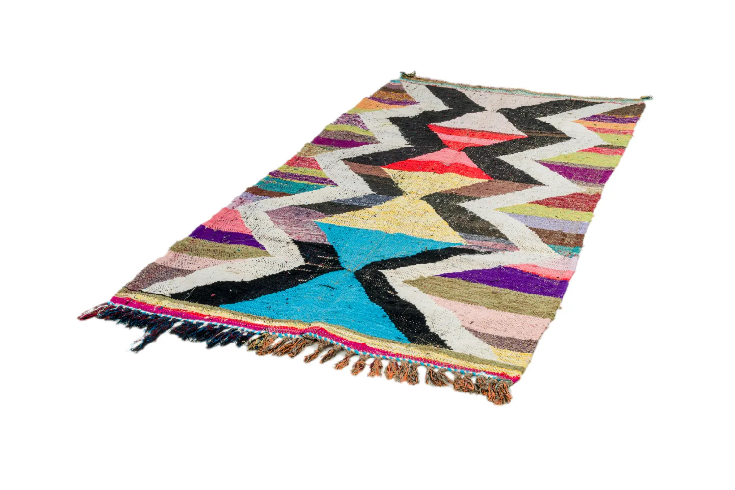 Moroccan Berber rug Boucherouite 125 x 225 cm