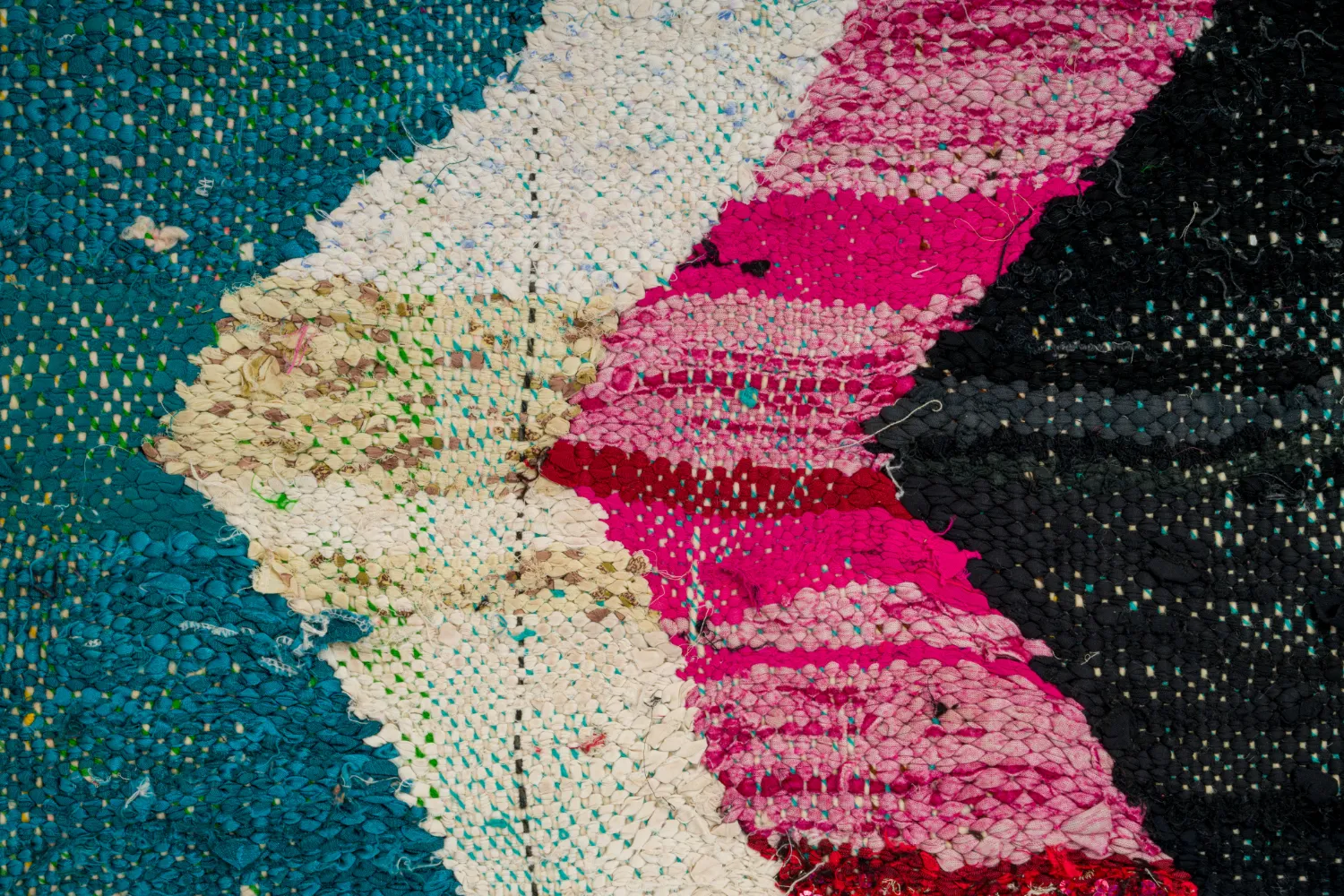 Moroccan Berber rug Boucherouite 125 x 240 cm