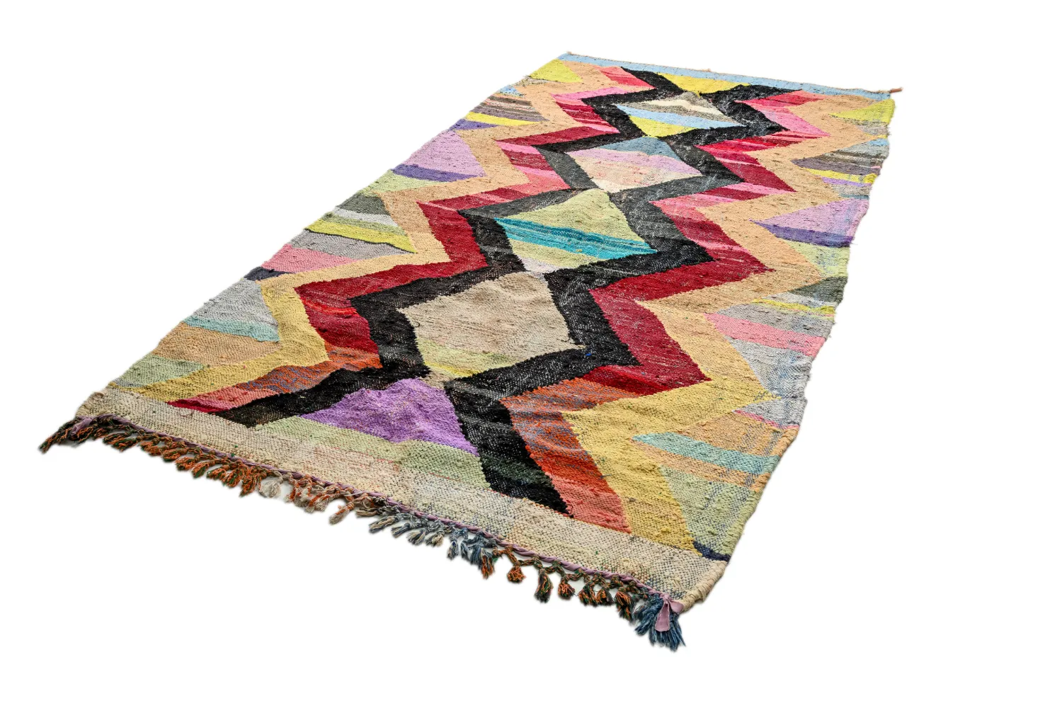 Moroccan Berber rug Boucherouite 150 x 300 cm
