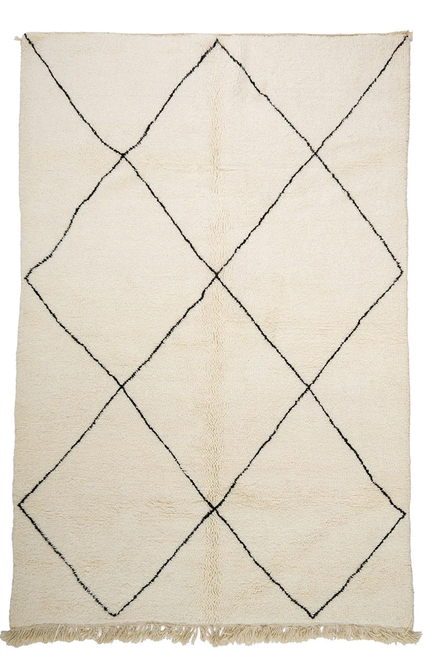 Kilim Moroccan Berber rug Beni Ourain 200 x 305 cm