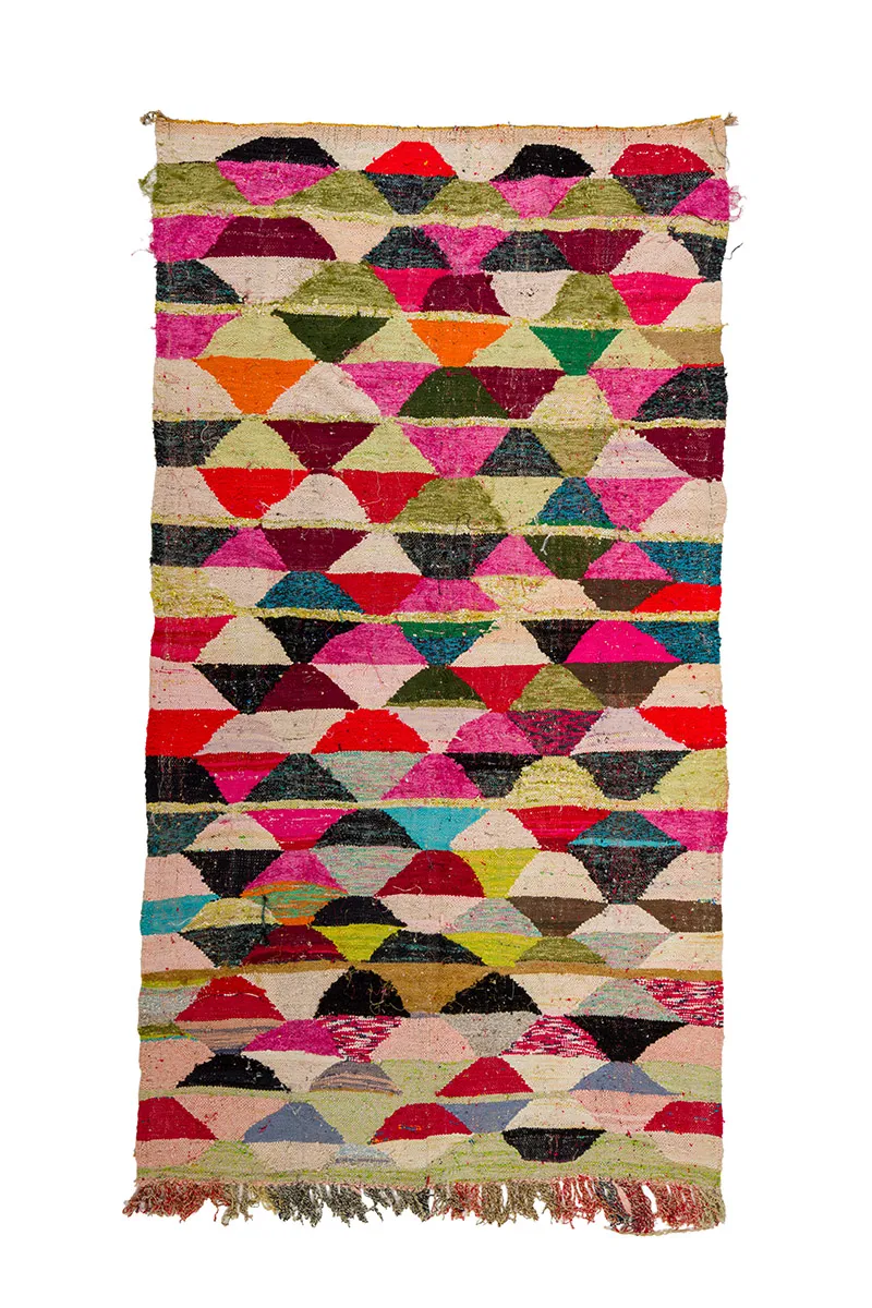 Moroccan Berber rug Boucherouite 155 x 290 cm